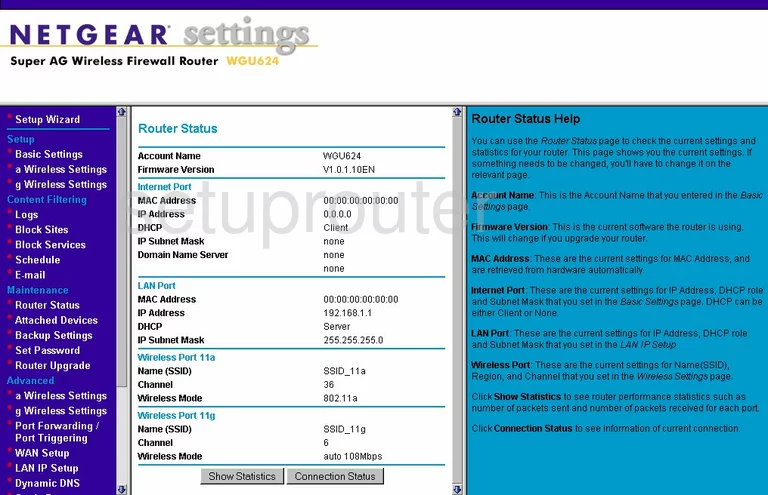 router status mac address internet IP