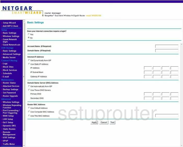 router status mac address internet IP