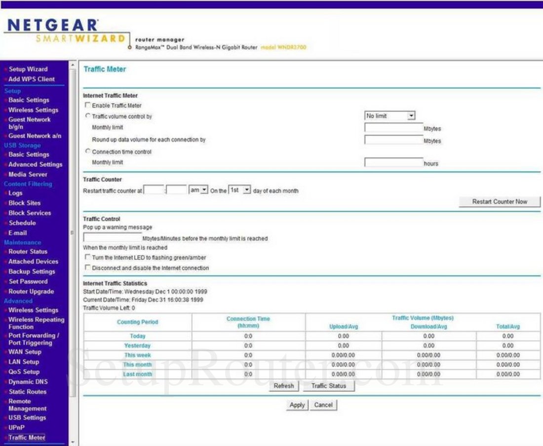 Netgear WNDR3700 Screenshot Traffic Meter