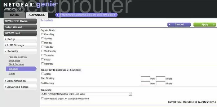 router schedule