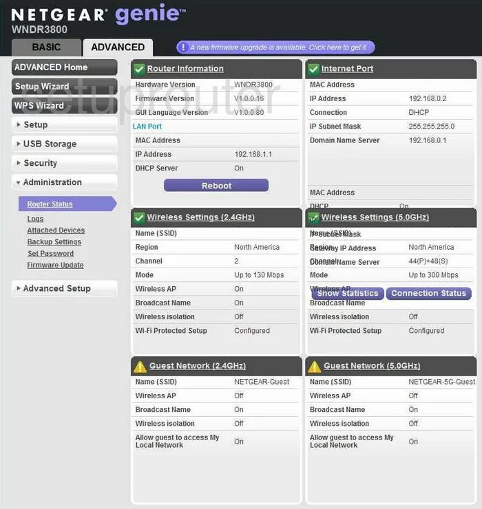 router status mac address internet IP