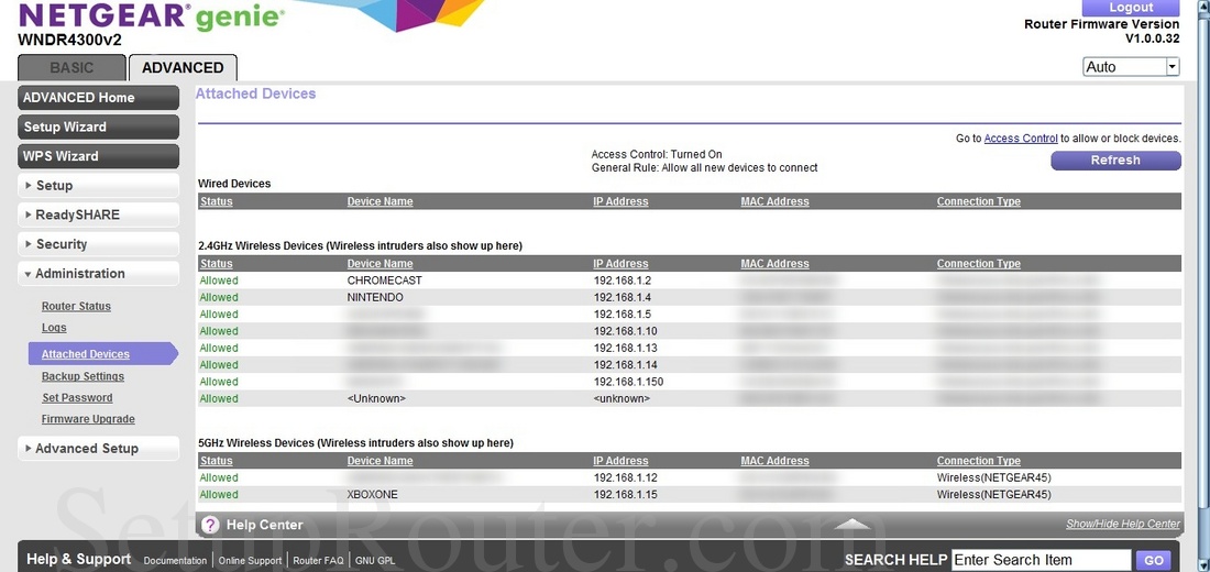 Netgear WNDR4300v2 Screenshot AttachedDevices