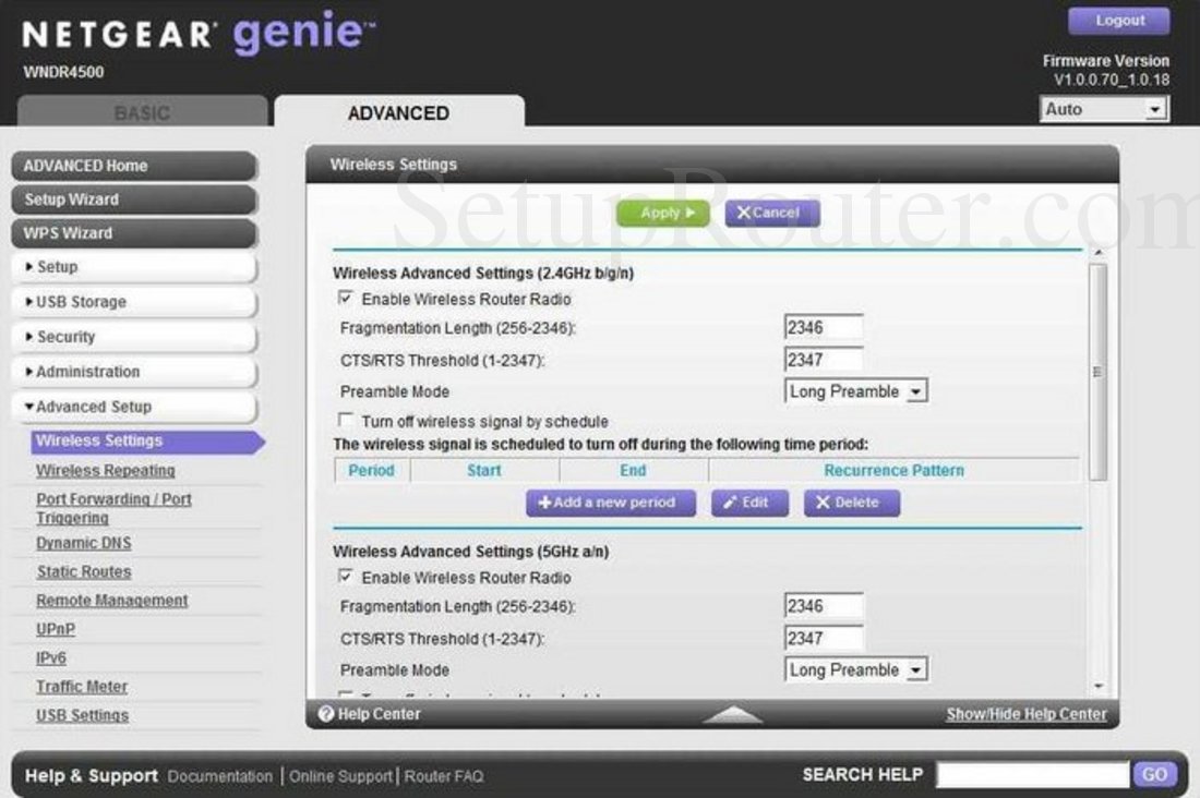 netgear turn off wireless signal by schedule