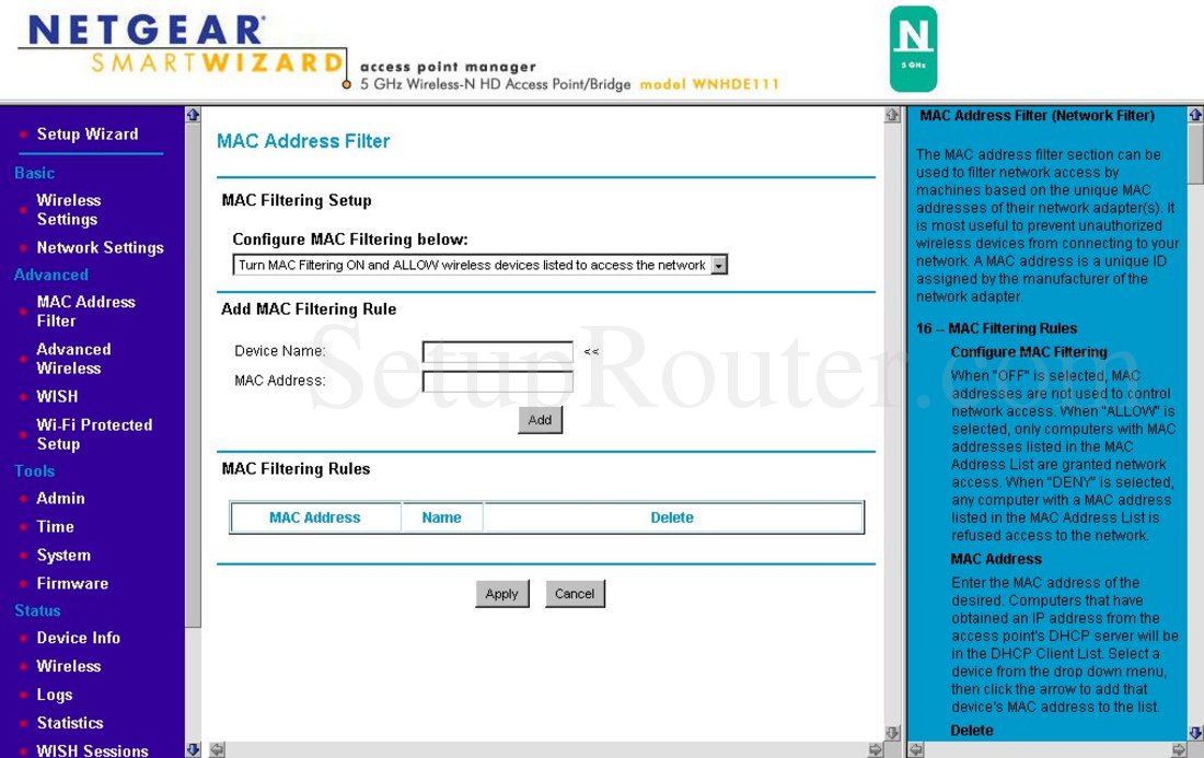 scan netgear router for mac addresses