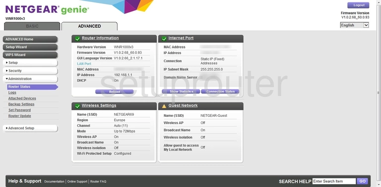 router status mac address internet IP