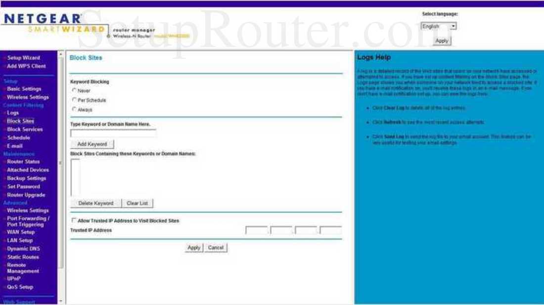 default ip address for netgear router wnr2000
