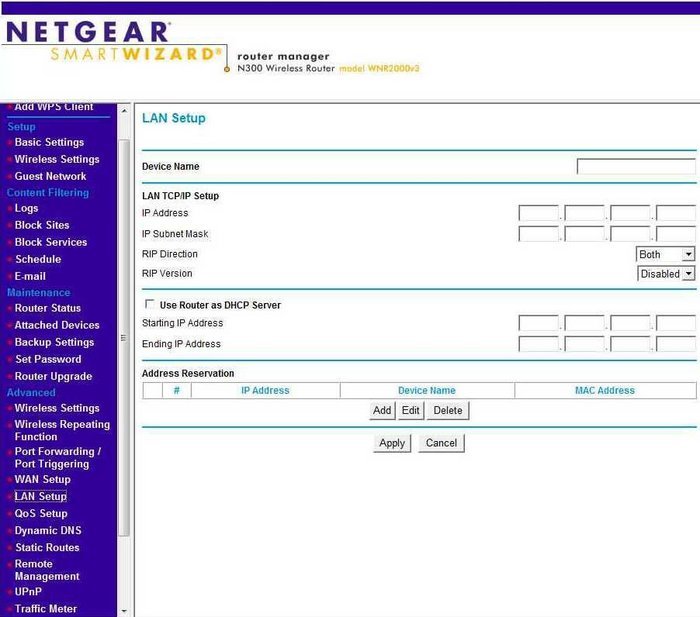 How to change the IP Address on a Netgear WNR2000 router