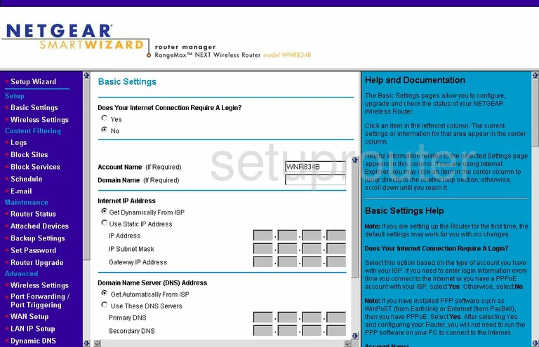 router status mac address internet IP