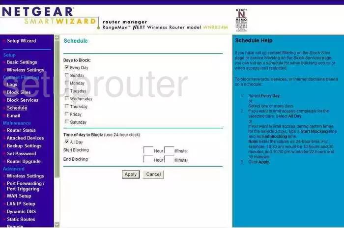 router schedule