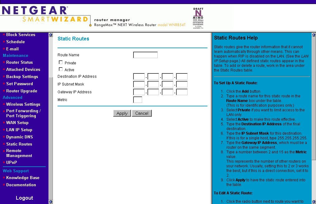 All Screenshots for the Netgear WNR854T