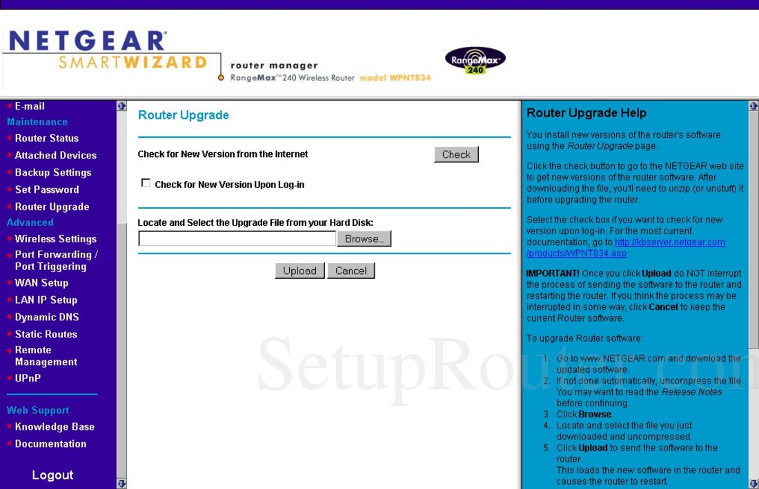ip address for netgear router firmware update