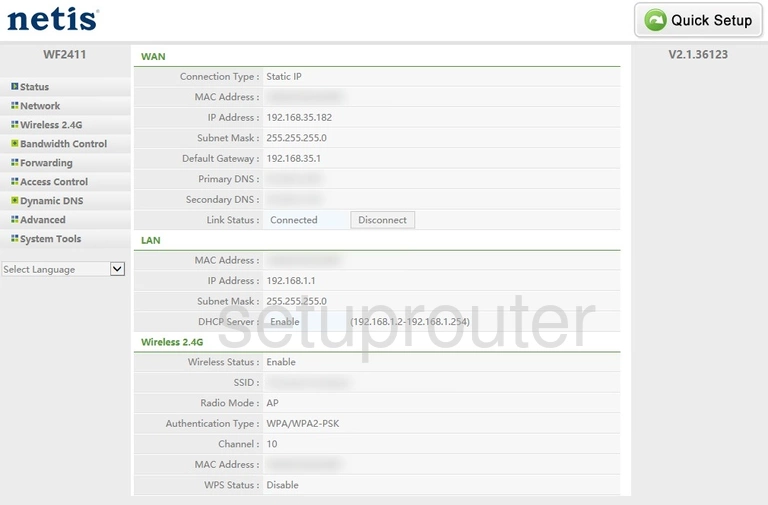 router status mac address internet IP