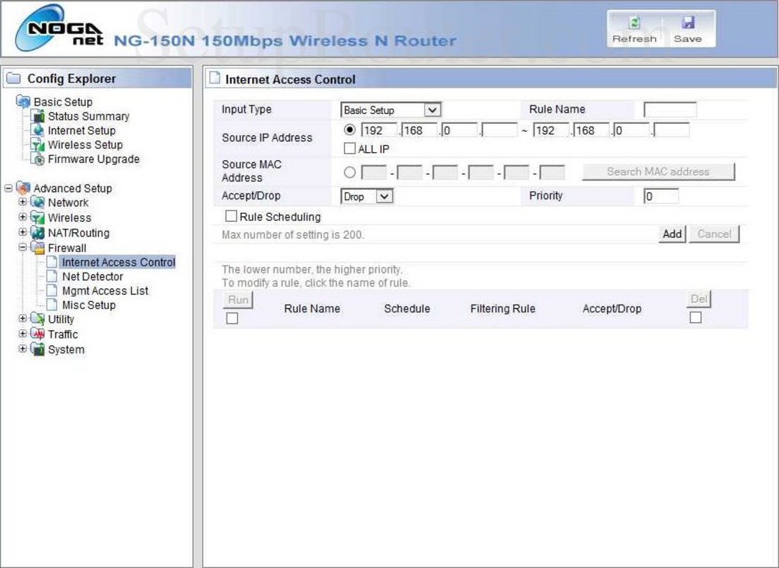 how to access settings for 150n wireless broadband router mac address 801fo2563a44