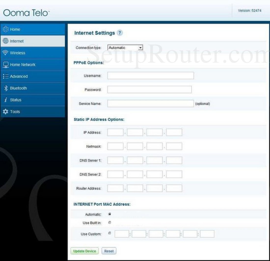 Ooma Telo Screenshot Settings