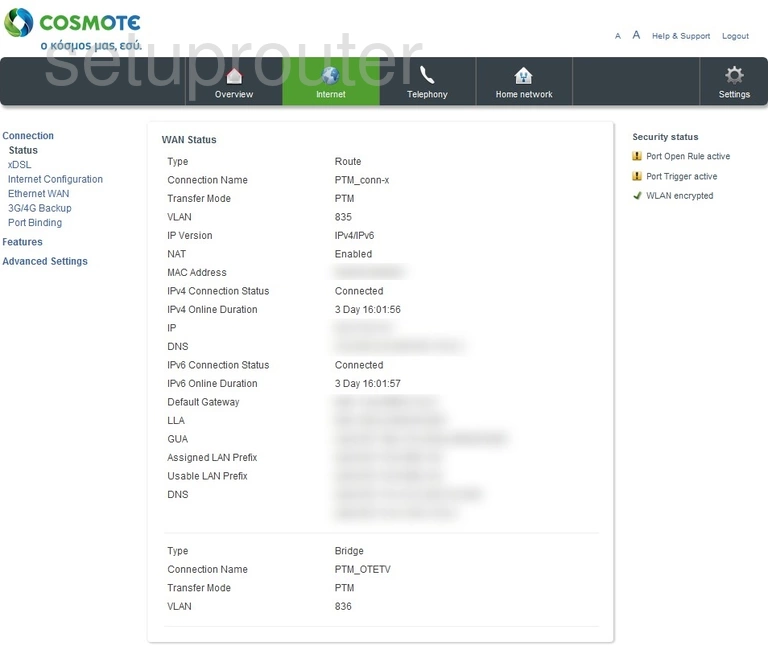 router status mac address internet IP