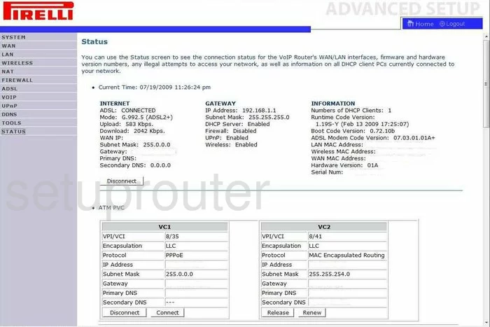 router status mac address internet IP