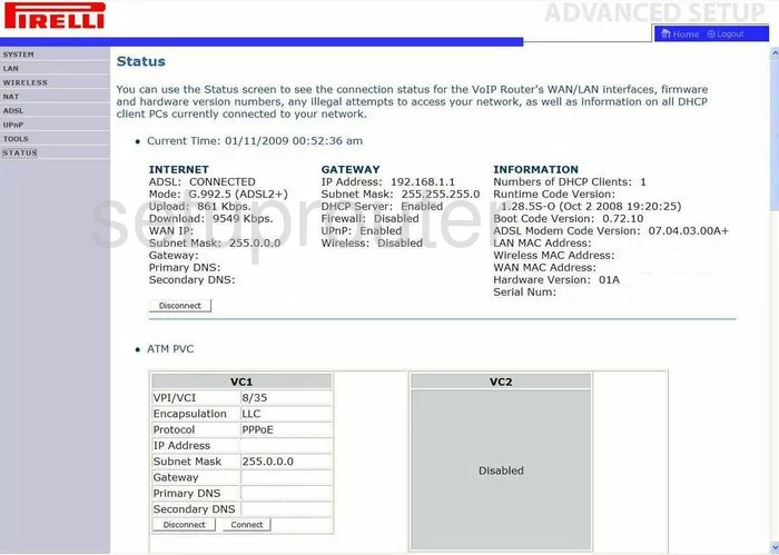 router status mac address internet IP