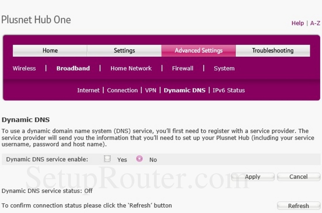 Hub One Screenshot DynamicDNS