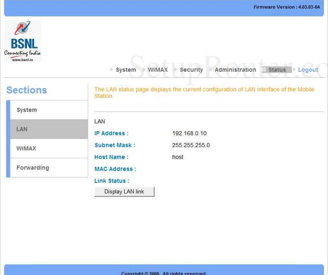 MobileStation Screenshot LAN Status