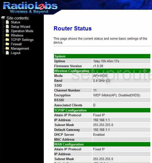 router status mac address internet IP