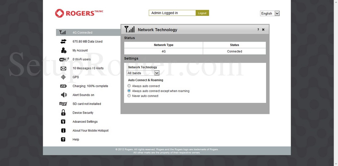 Rogers AC763S Screenshot NetworkTechnology