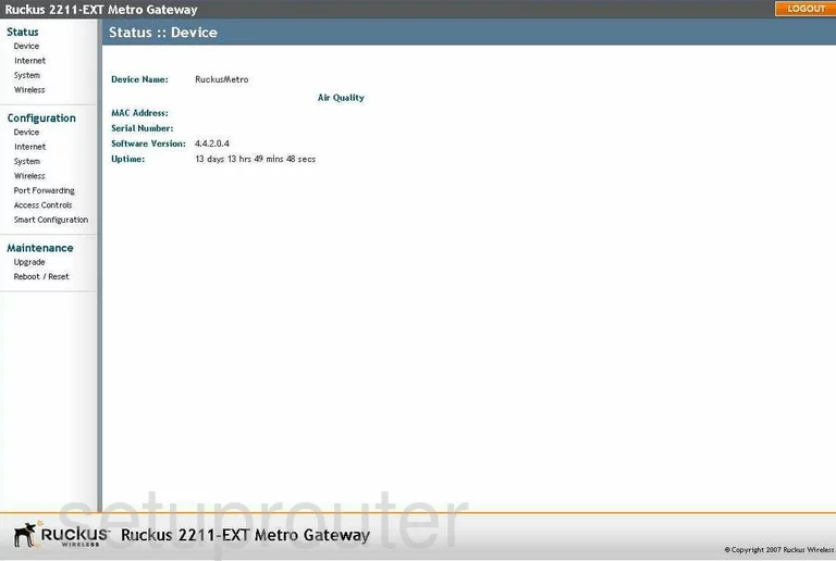 router status mac address internet IP