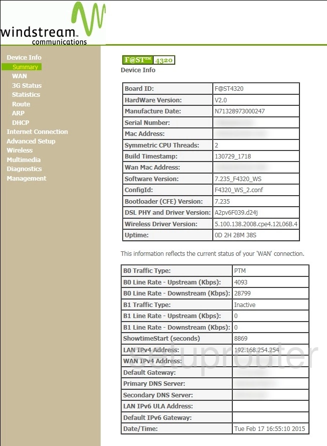 router status mac address internet IP