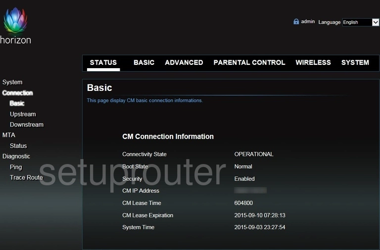 router status mac address internet IP