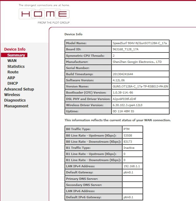 router status mac address internet IP