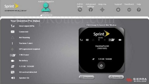How to Login to the Sierra-Wireless Overdrive-Pro