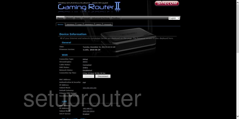 router status mac address internet IP