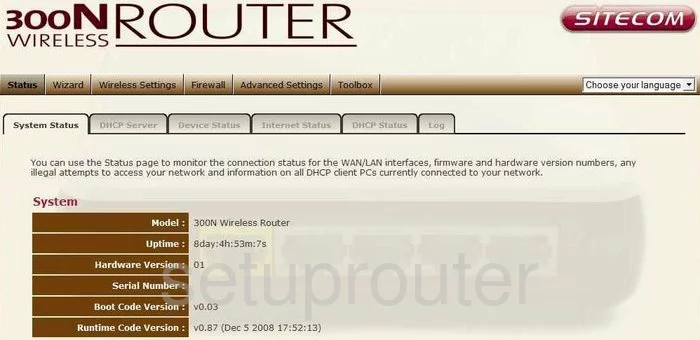 router status mac address internet IP