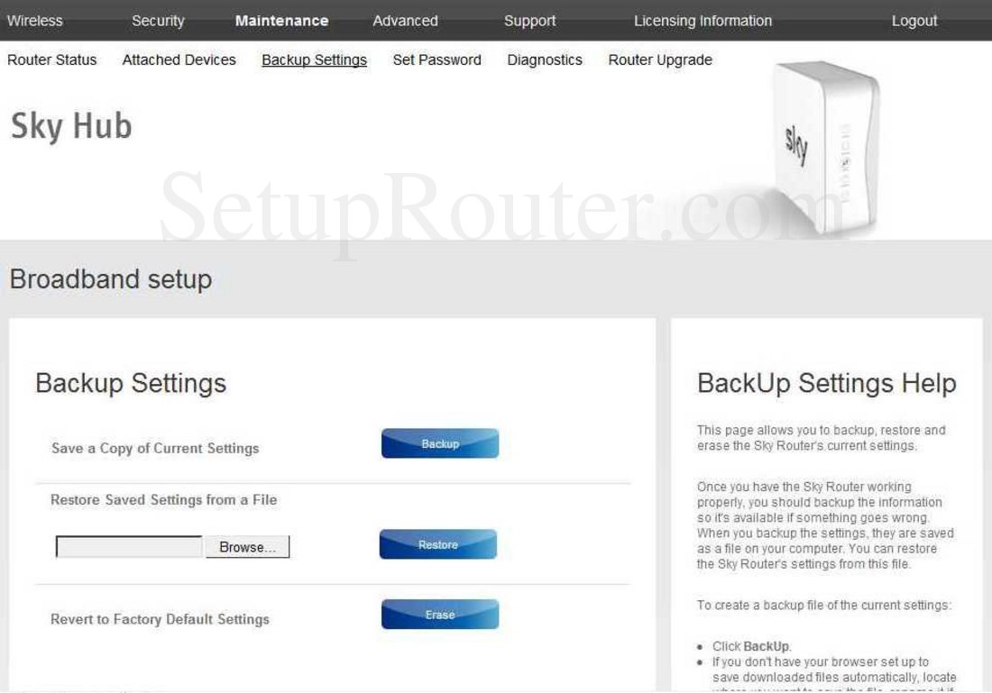 Sky Router Settings >> Sky Sr101 Screenshot Backupsettings Sky Router Settings >> Sky Sr101 Screenshot Backupsettings