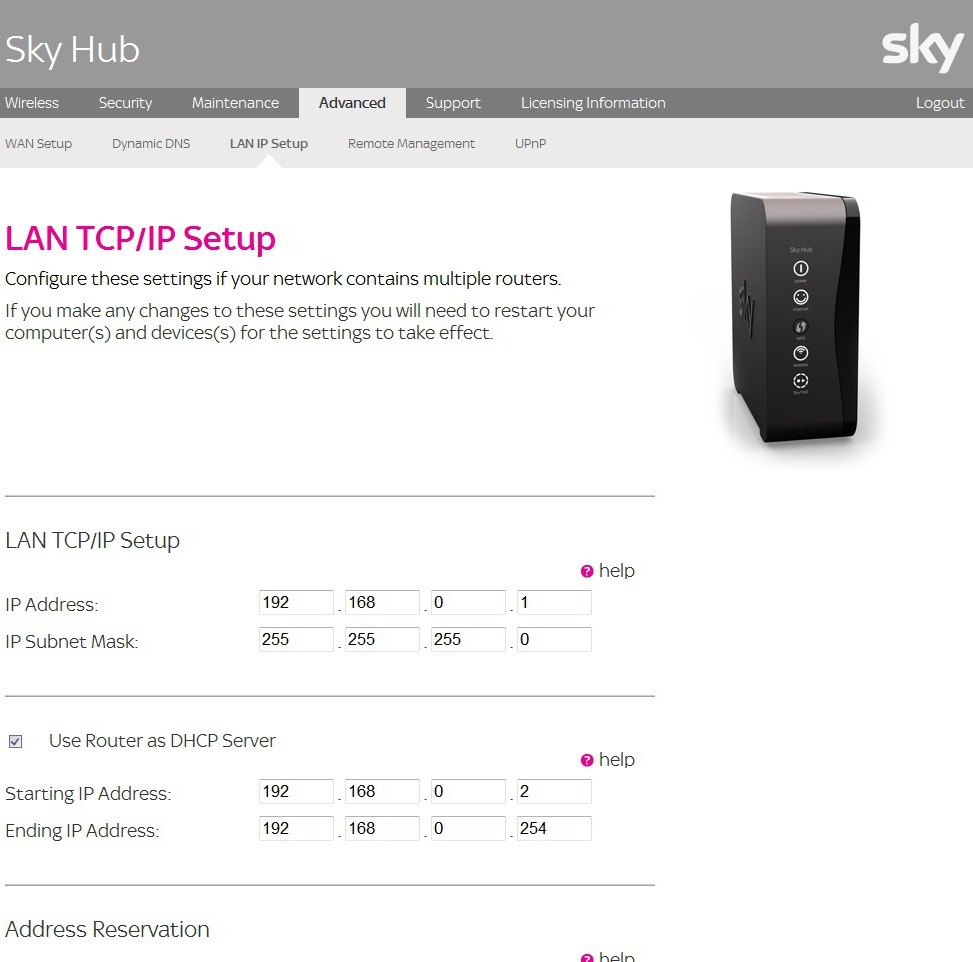 sky router sr102 vpn server