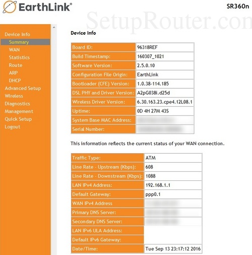 How To Login To The Smartrg Sr360n Earthlink