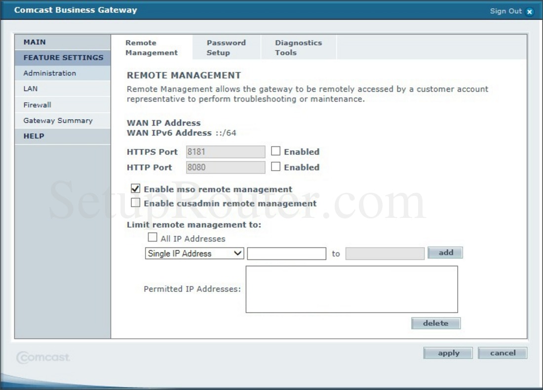 SMC SMCD3G-CCR Screenshot RemoteManagement