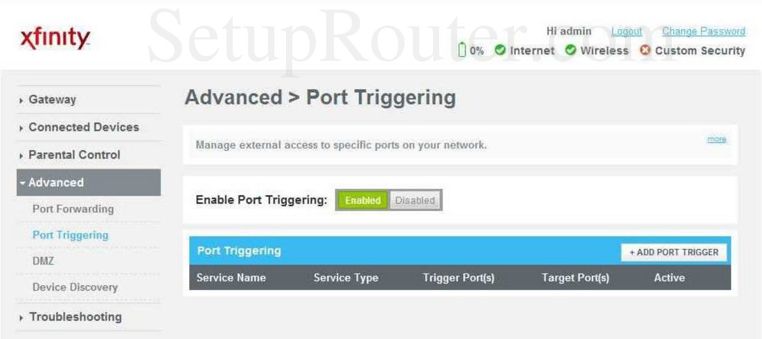 Port triggering что это в роутере