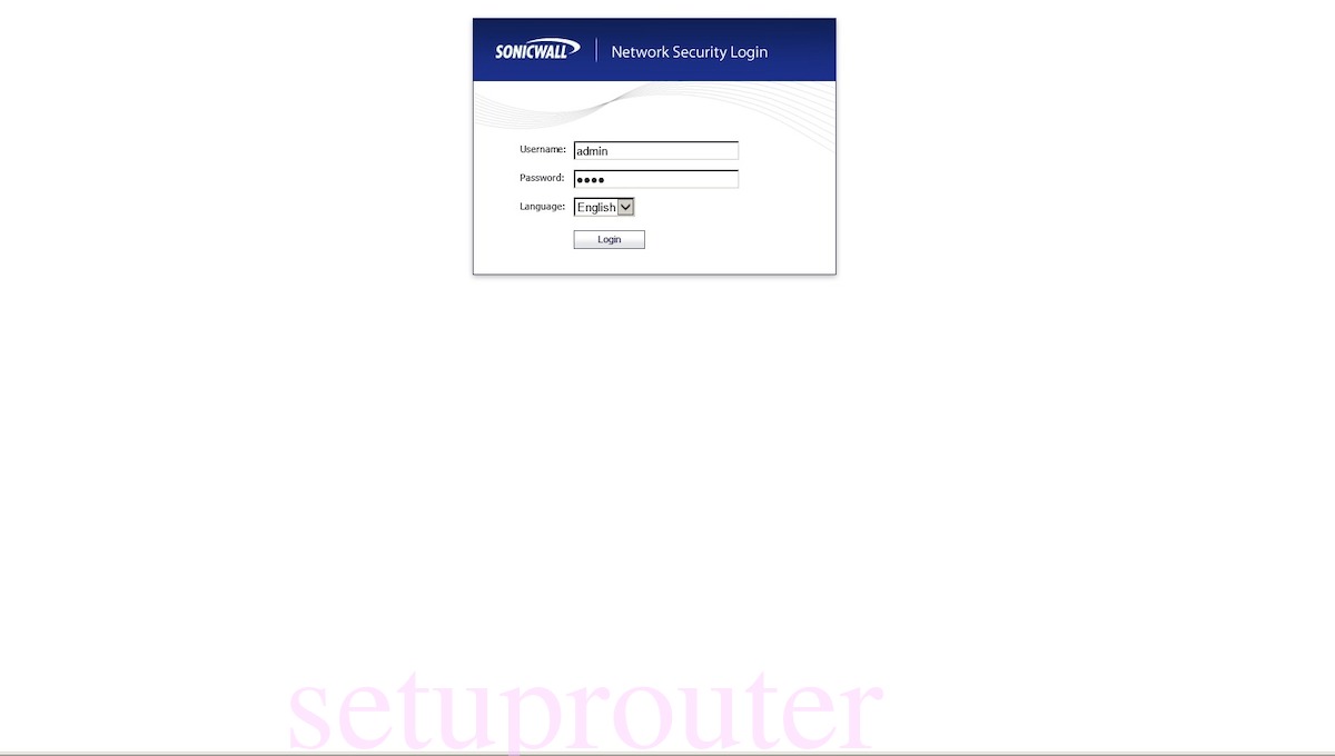 Sonicwall TZ205 Login Instructions