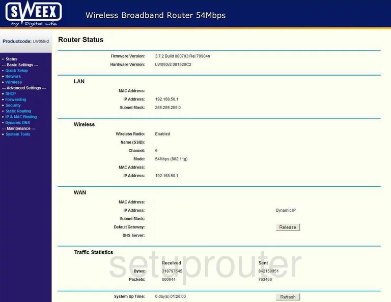 router status mac address internet IP