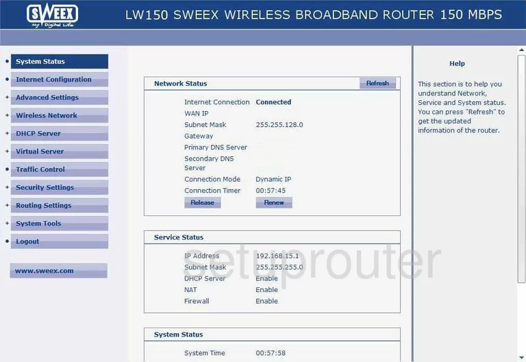 router status mac address internet IP