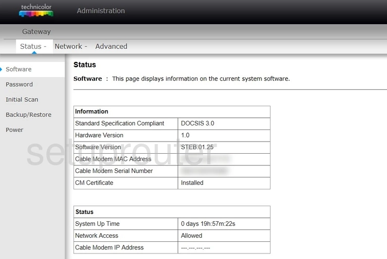 router status mac address internet IP