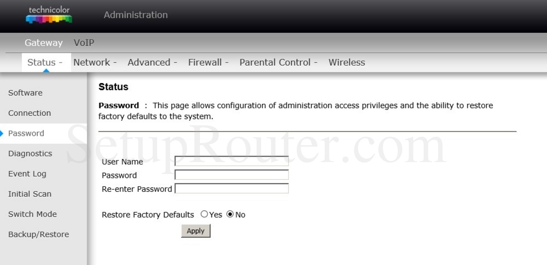 technicolor router change password technicolor router change password