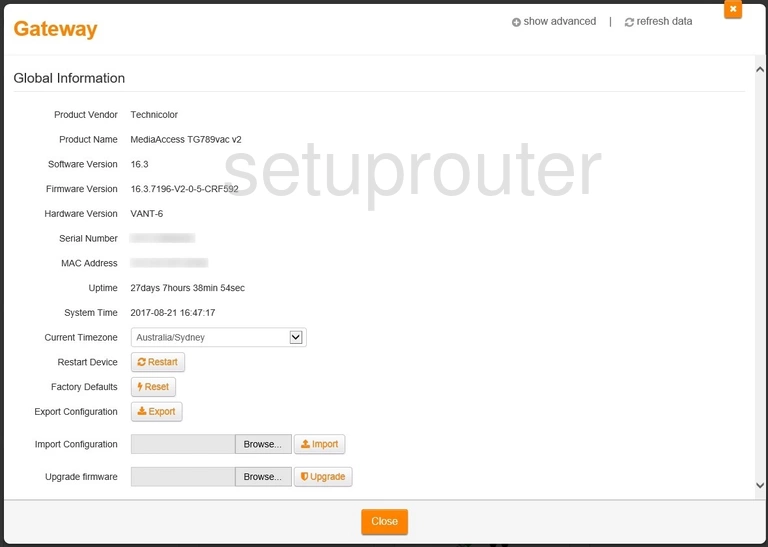 router status mac address internet IP