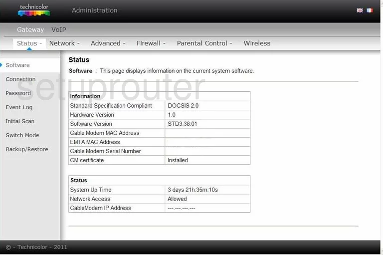 router status mac address internet IP