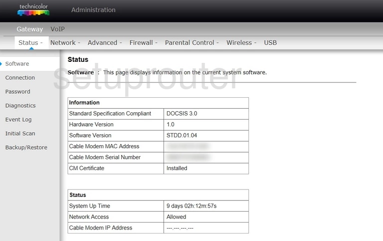 router status mac address internet IP