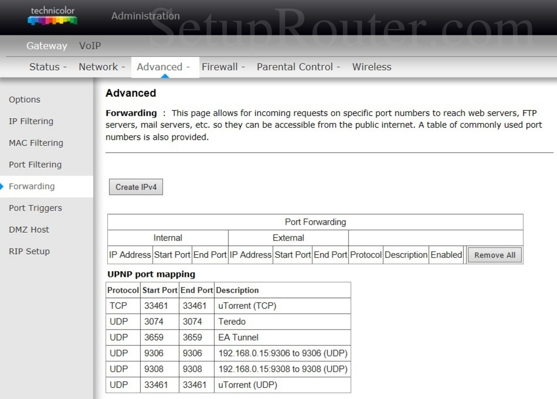 how to change technicolor router password