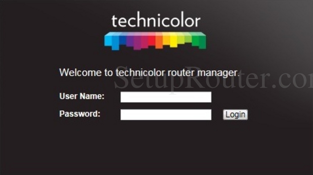Technicolor TD5336 Screenshot Login