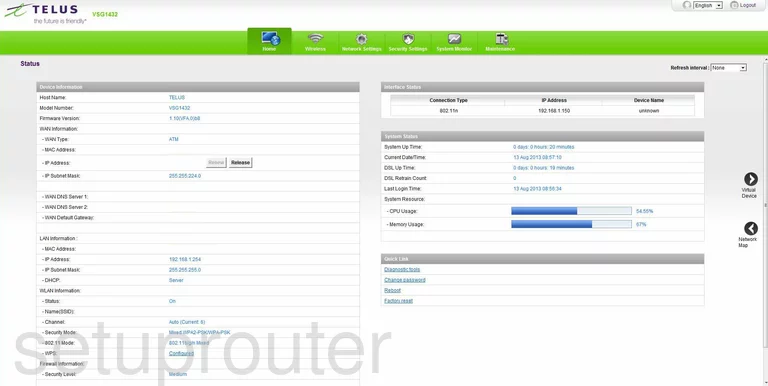 router status mac address internet IP