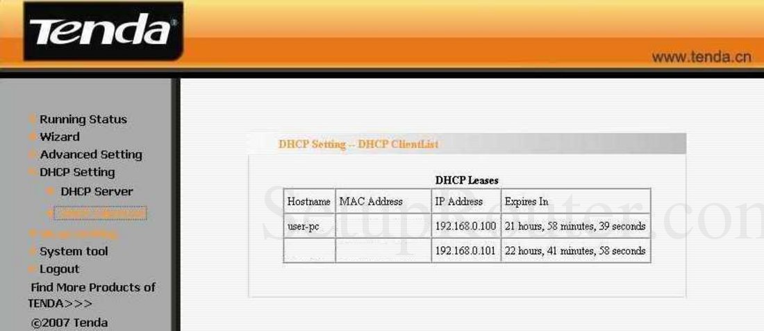 Роутер tenda настройка dhcp