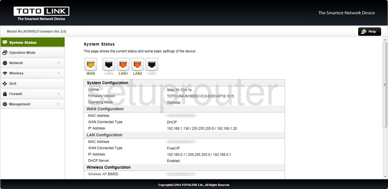 router status mac address internet IP